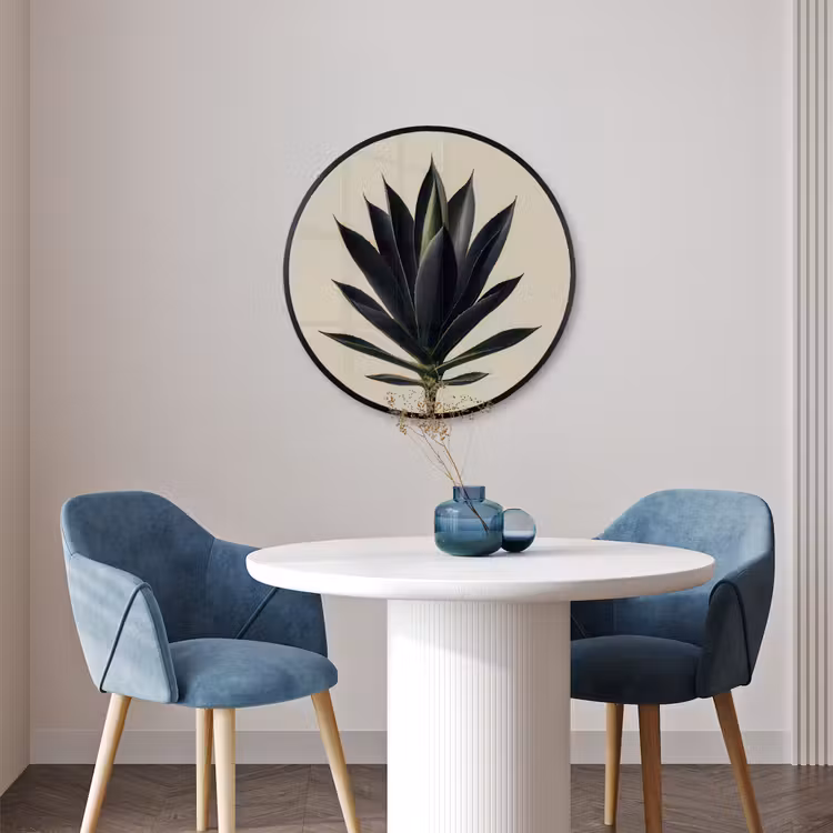 Ronde fotolijst - Agaveplant - Symmetrisch - Groen — 3