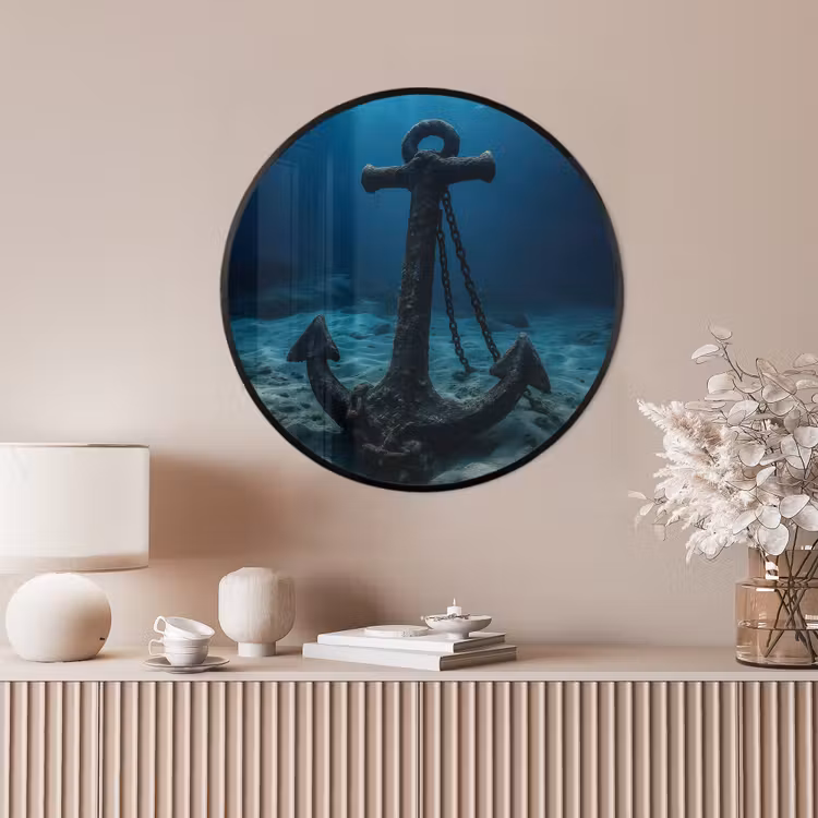 Ronde fotolijst - Anker - Ijzer - Zeebodem - Zand — 4