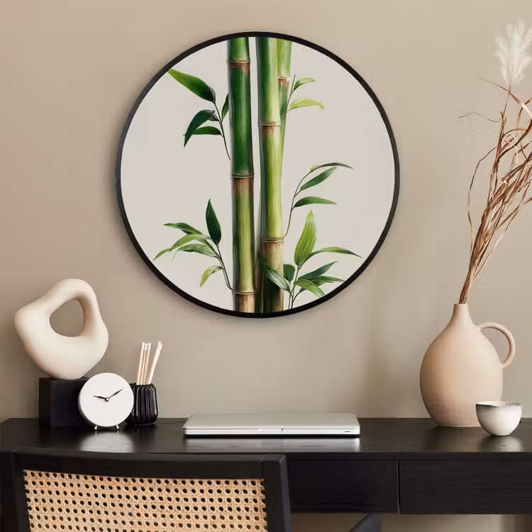 Ronde fotolijst - Bamboestengels - Sierlijk - Groen — 2