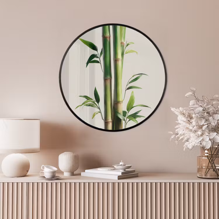 Ronde fotolijst - Bamboestengels - Sierlijk - Groen — 4