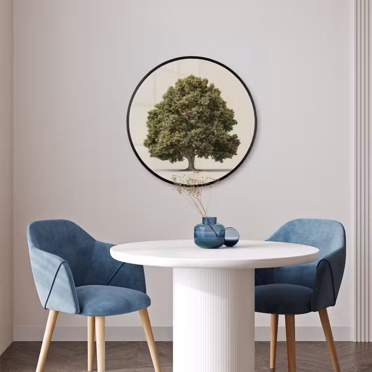 Ronde fotolijst - Eikenboom - Groen - Lichte achtergrond — 3