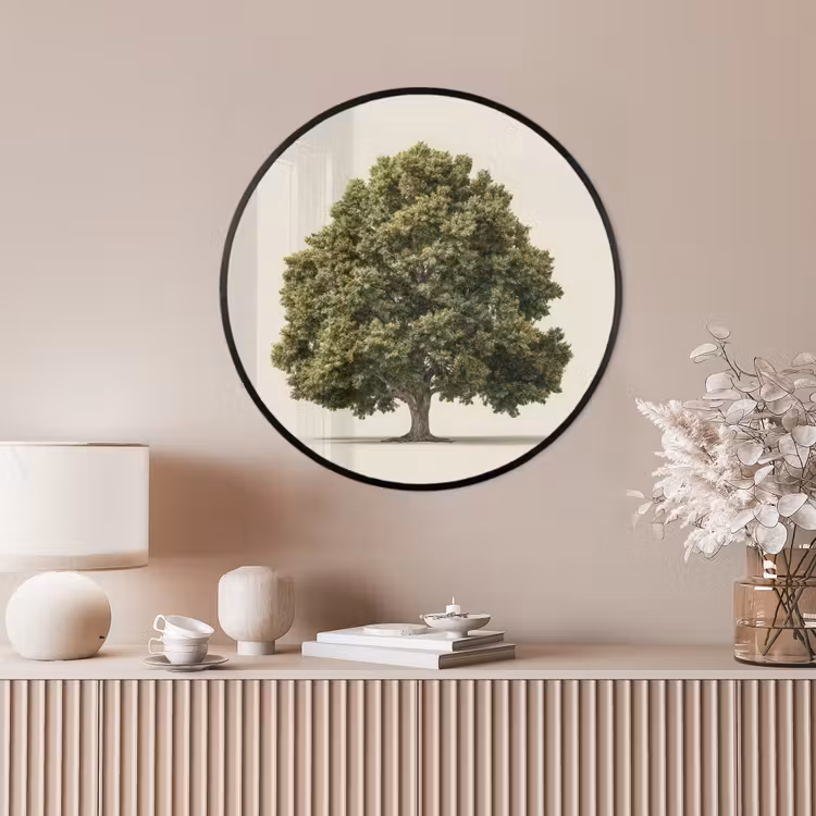 Ronde fotolijst - Eikenboom - Groen - Lichte achtergrond — 4