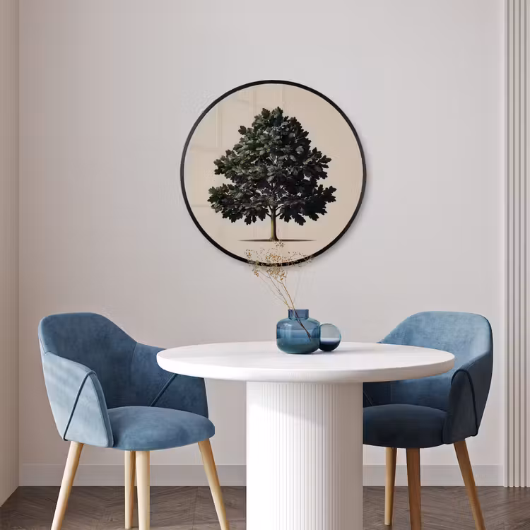 Ronde fotolijst - Eikenboom - Schaduw - Egaal — 3