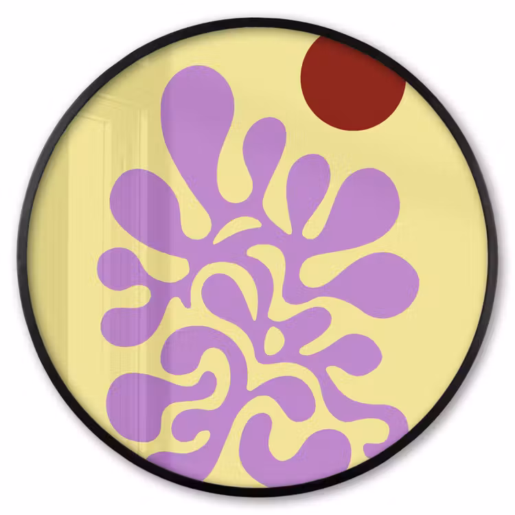 Ronde fotolijst - Koraal - Cirkel - Abstract - Geel — 1