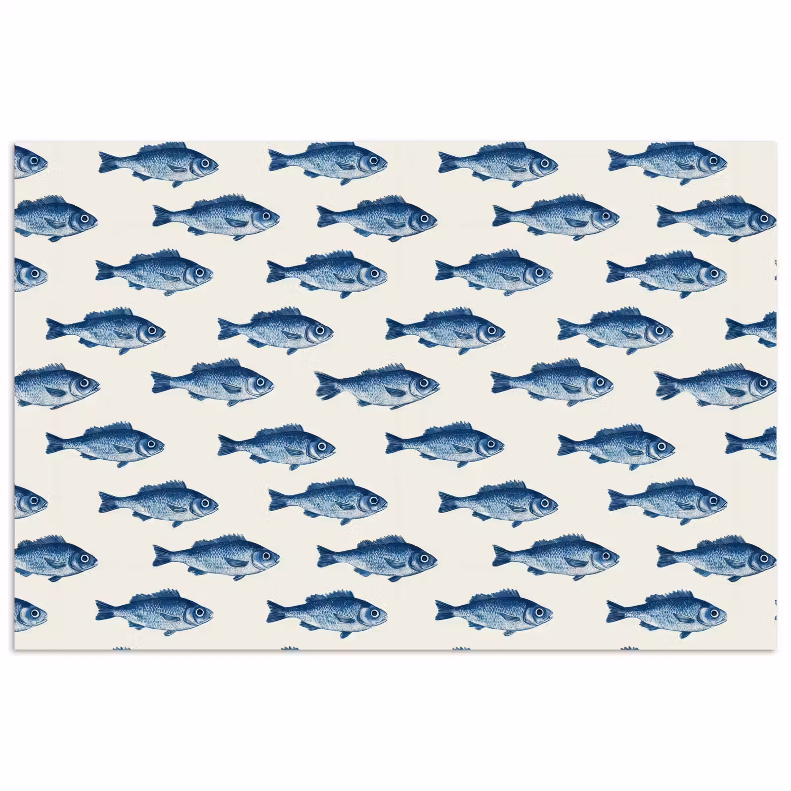 Poster - Vis - Patroon - Blauw — 1
