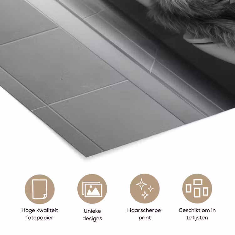 Poster - Stier - Telefoon - Toilet - Zwart - Wit — 5