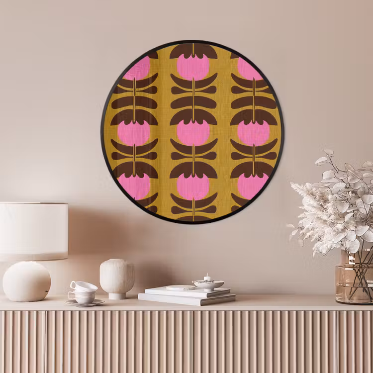 Ronde fotolijst - Abstract - Bloemen - Roze — 4