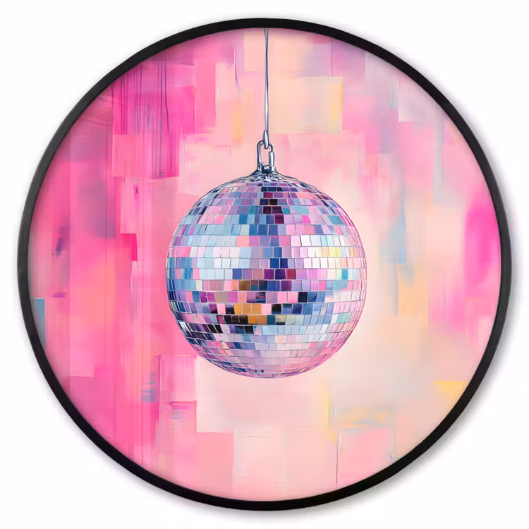 Ronde fotolijst - Discobal - Pink - Verf — 1