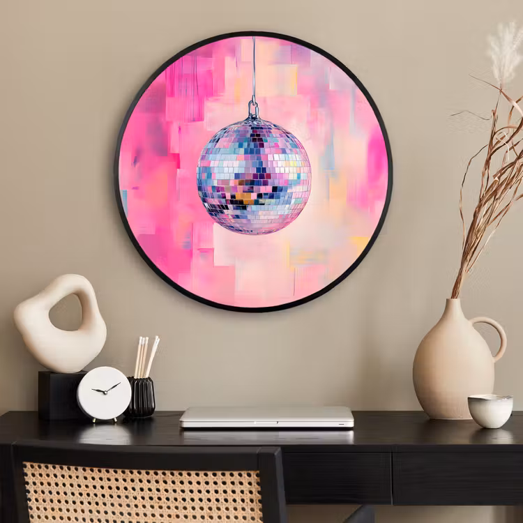 Ronde fotolijst - Discobal - Pink - Verf — 2