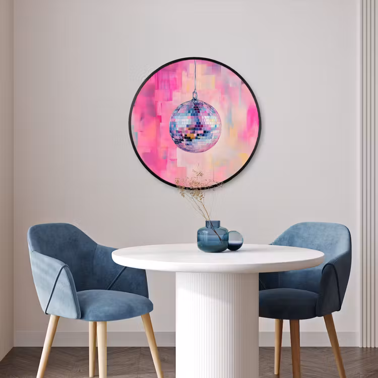 Ronde fotolijst - Discobal - Pink - Verf — 3