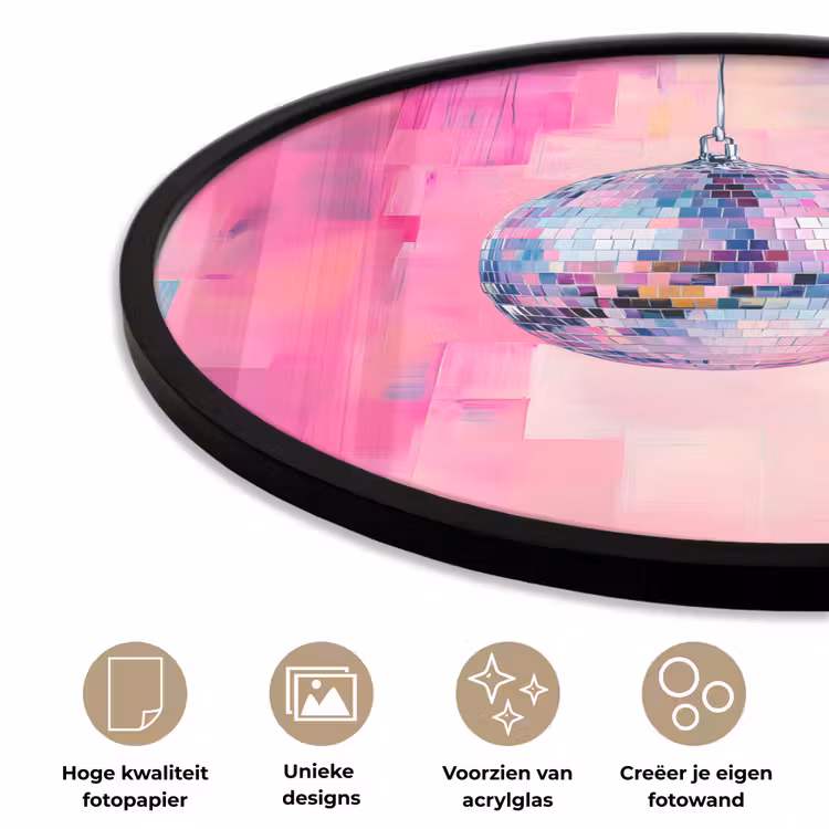 Ronde fotolijst - Discobal - Pink - Verf — 5
