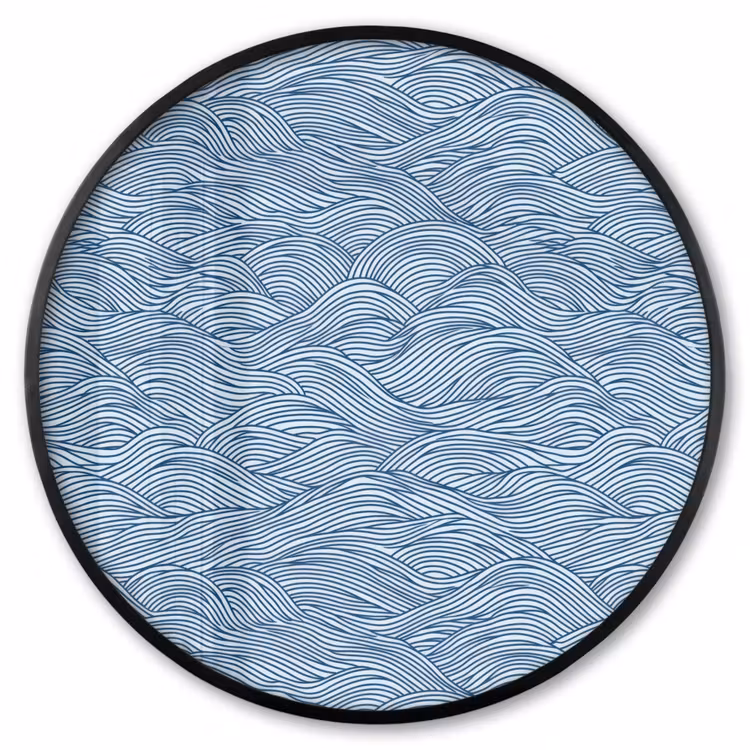 Ronde fotolijst - Golven - Ritmisch - Blauw — 1