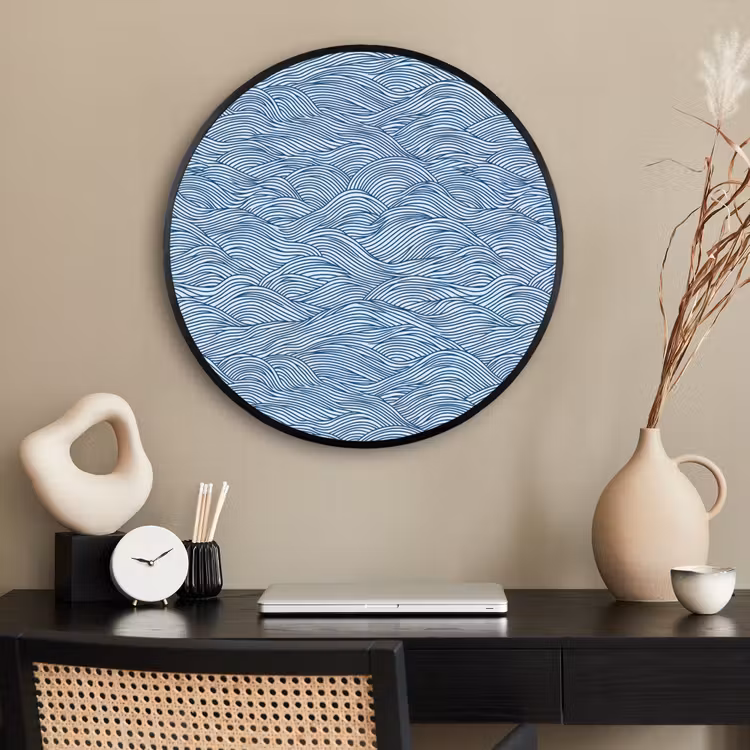 Ronde fotolijst - Golven - Ritmisch - Blauw — 2
