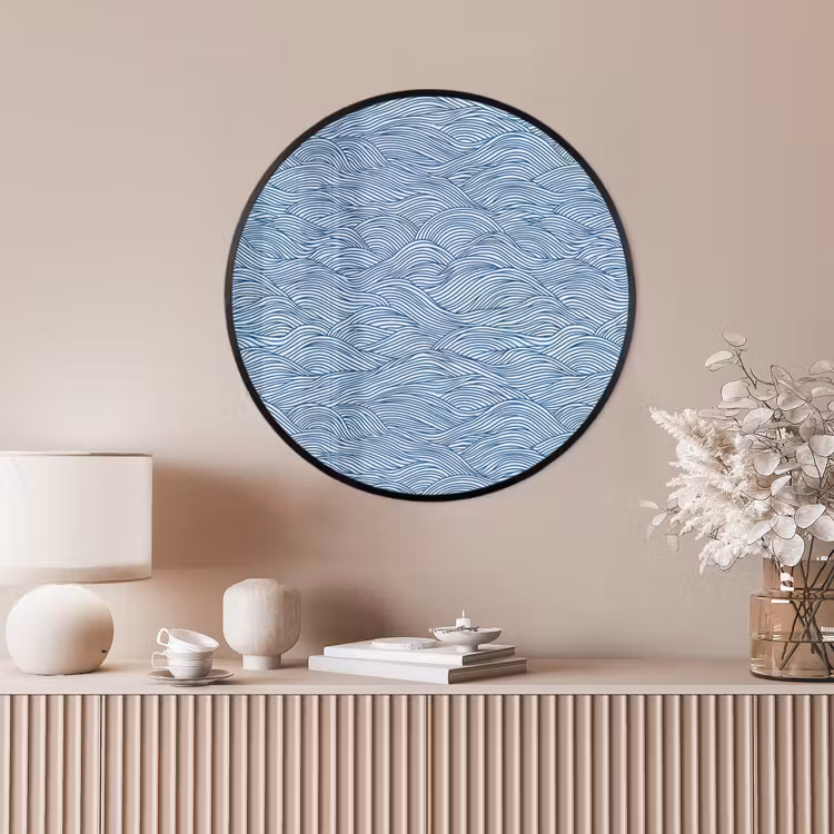 Ronde fotolijst - Golven - Ritmisch - Blauw — 4