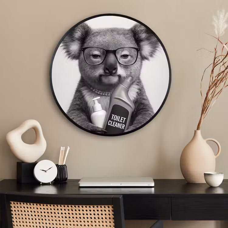 Ronde fotolijst - Koala - Bril - Toilet — 2