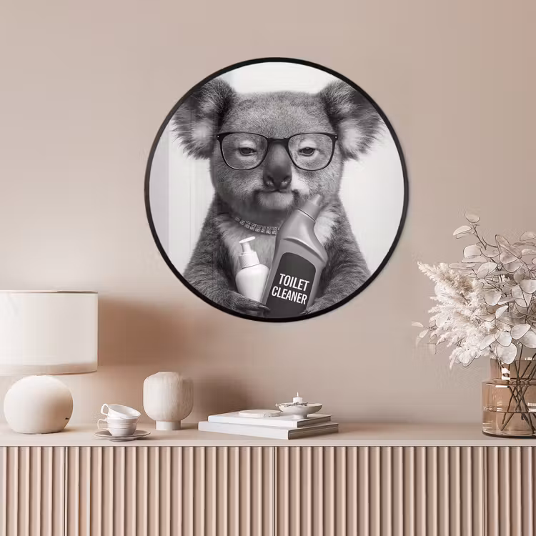 Ronde fotolijst - Koala - Bril - Toilet — 4