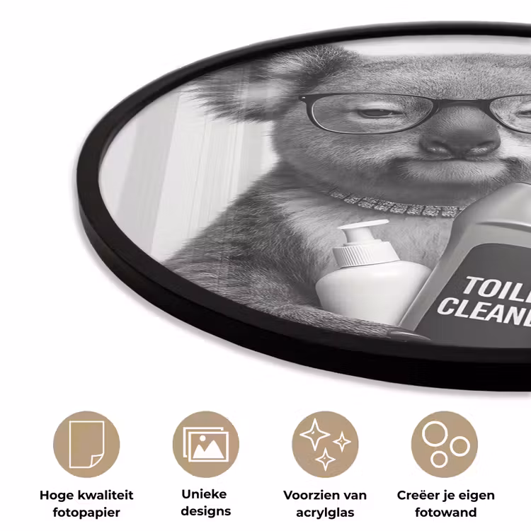 Ronde fotolijst - Koala - Bril - Toilet — 5