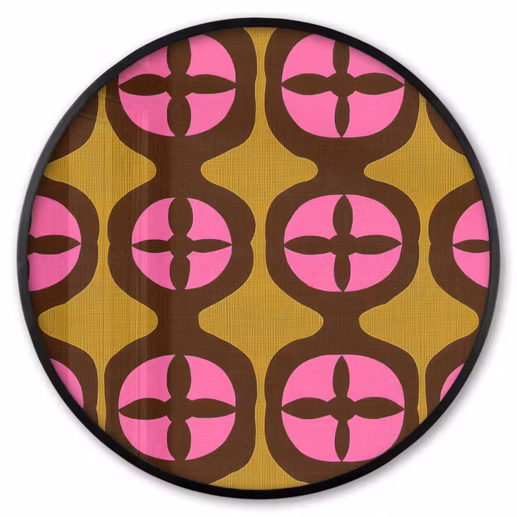 Ronde fotolijst - Modern - Patroon - Roze — 1