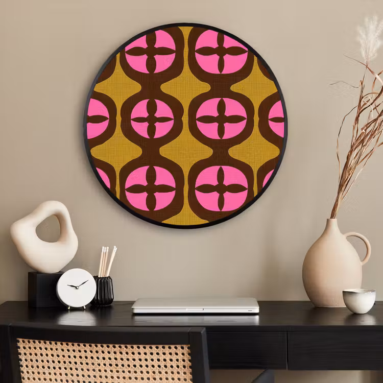 Ronde fotolijst - Modern - Patroon - Roze — 2