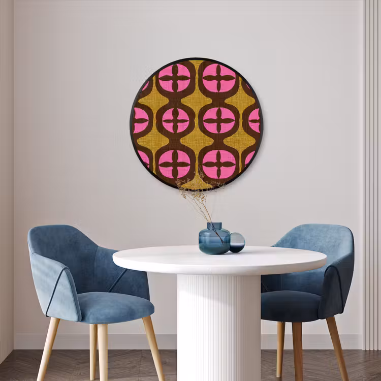 Ronde fotolijst - Modern - Patroon - Roze — 3