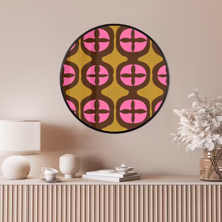 Ronde fotolijst - Modern - Patroon - Roze — 4