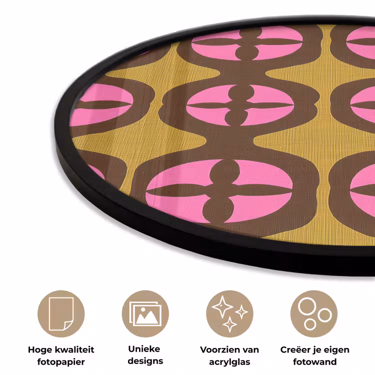 Ronde fotolijst - Modern - Patroon - Roze — 5