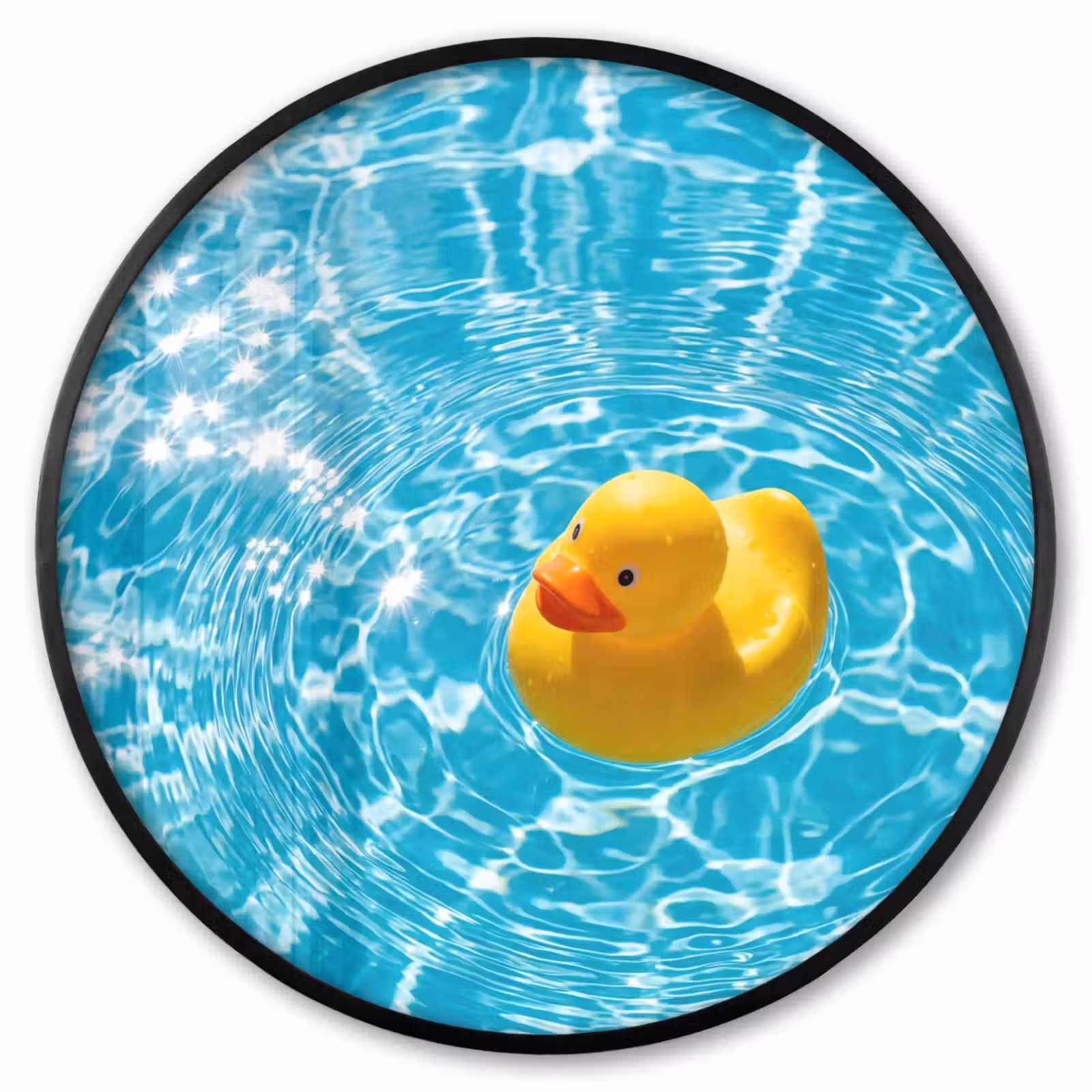 Ronde fotolijst - Badeend - Dobberen - Blauw — 1