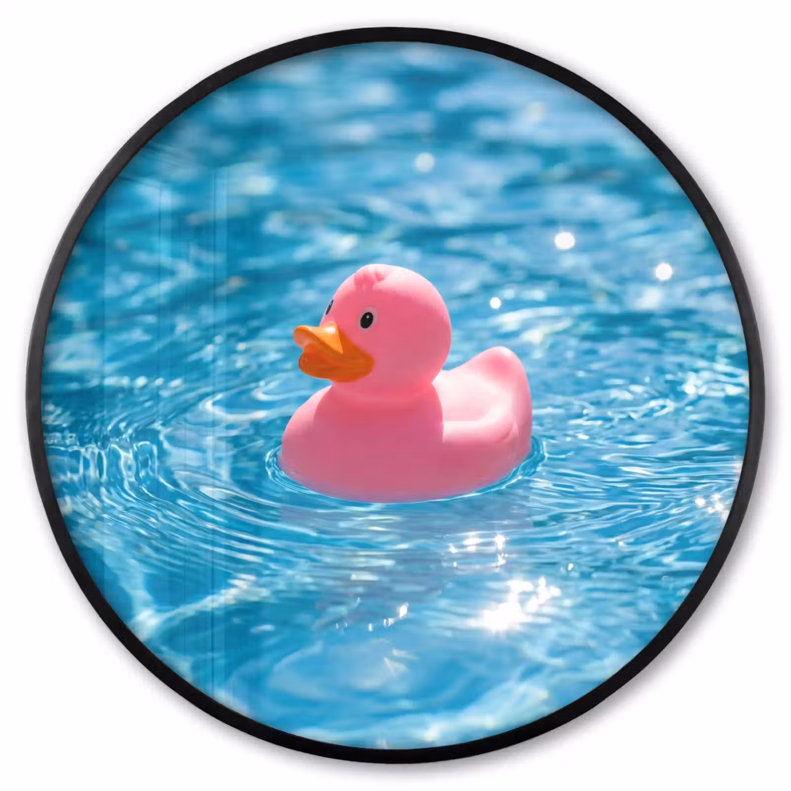 Ronde fotolijst - Badeend - Dobberend - Roze — 1