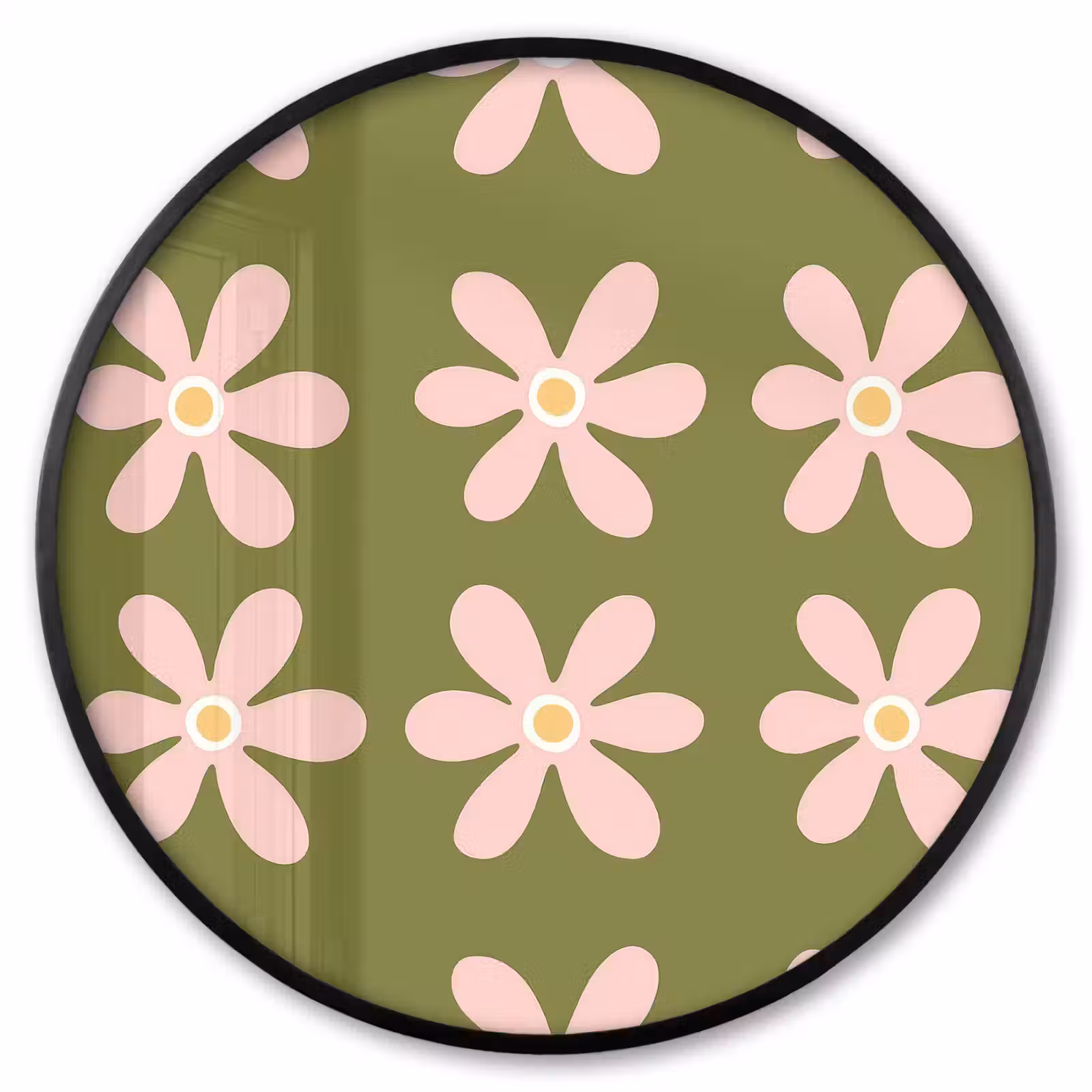 Ronde fotolijst - Bloem - Modern - Groen — 1
