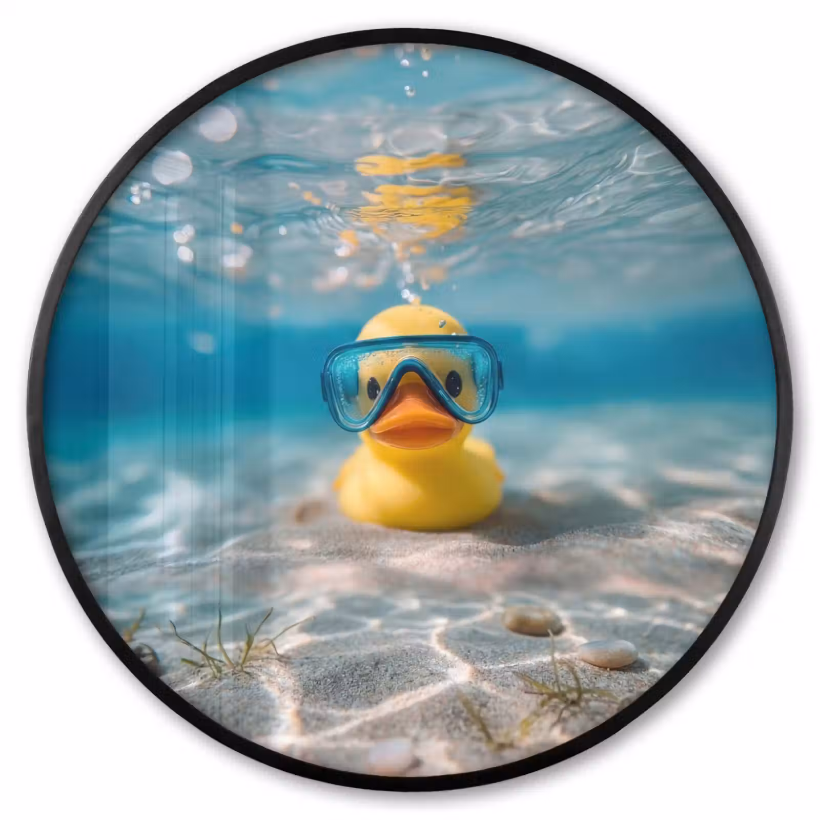 Ronde fotolijst - Duikbril - Eend - Water — 1
