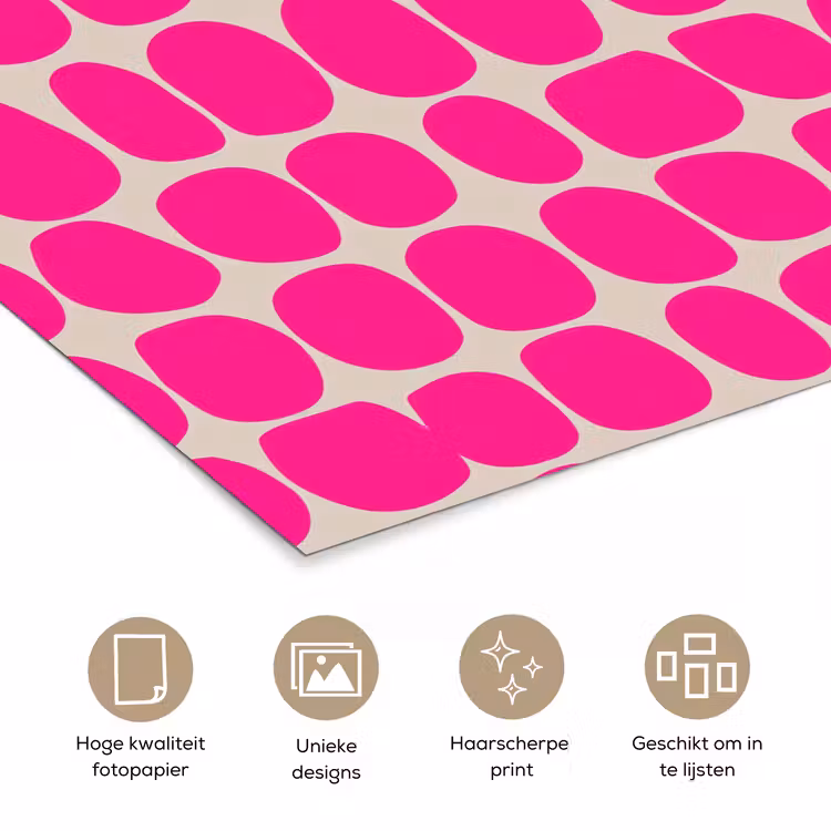 Poster - Stippen - Patroon - Roze — 5