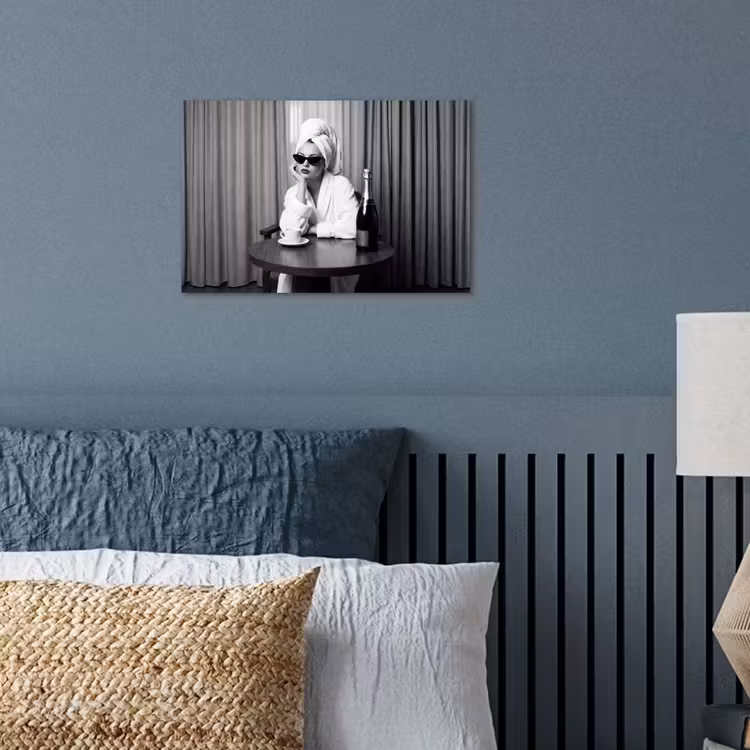Poster - Vrouw - Bubbels - Zwart - Wit — 3