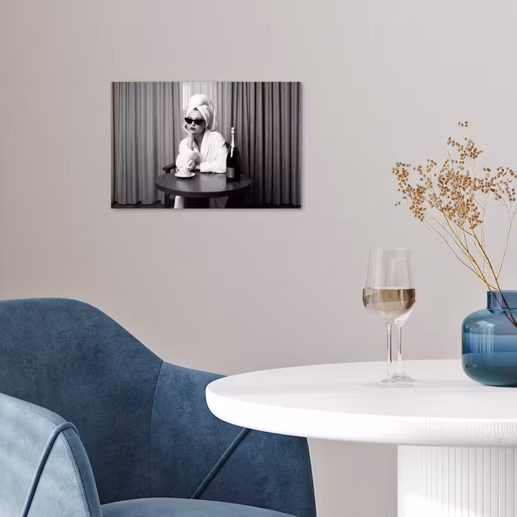 Poster - Vrouw - Bubbels - Zwart - Wit — 4