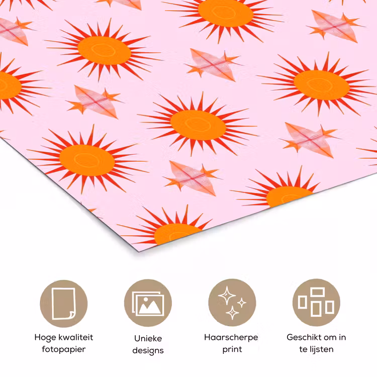 Poster - Zon - Patroon - Roze — 5