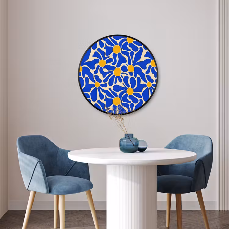 Ronde fotolijst - Abstract - Bloem - Blauw — 3