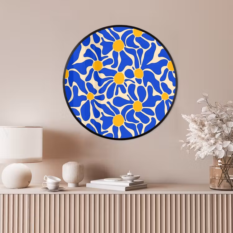 Ronde fotolijst - Abstract - Bloem - Blauw — 4
