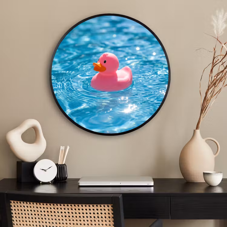 Ronde fotolijst - Badeend - Dobberend - Roze — 2