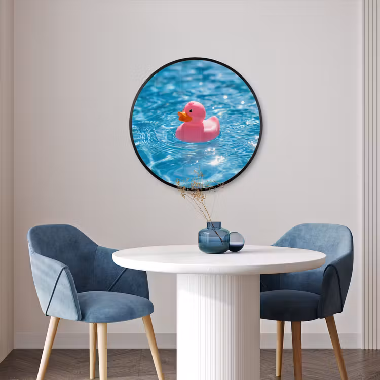 Ronde fotolijst - Badeend - Dobberend - Roze — 3