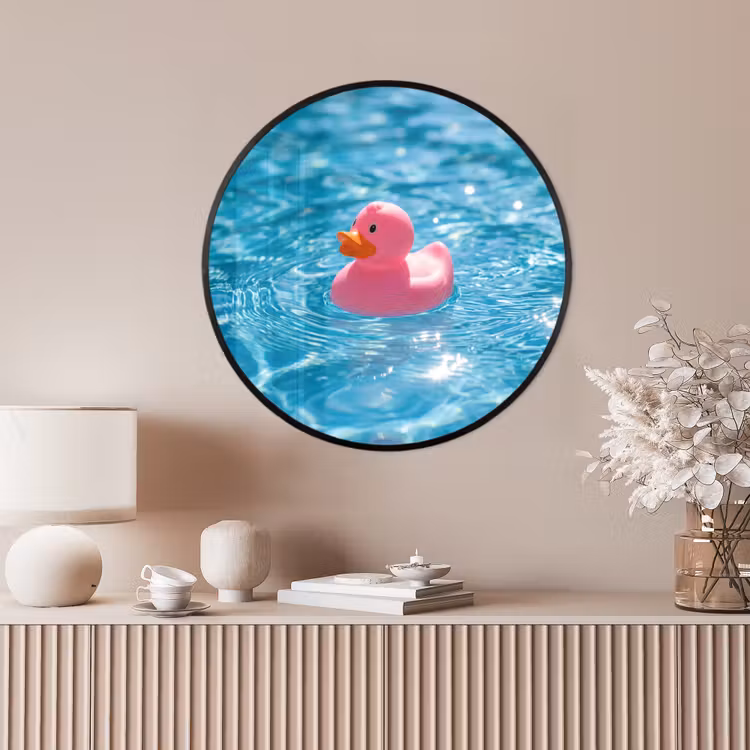 Ronde fotolijst - Badeend - Dobberend - Roze — 4