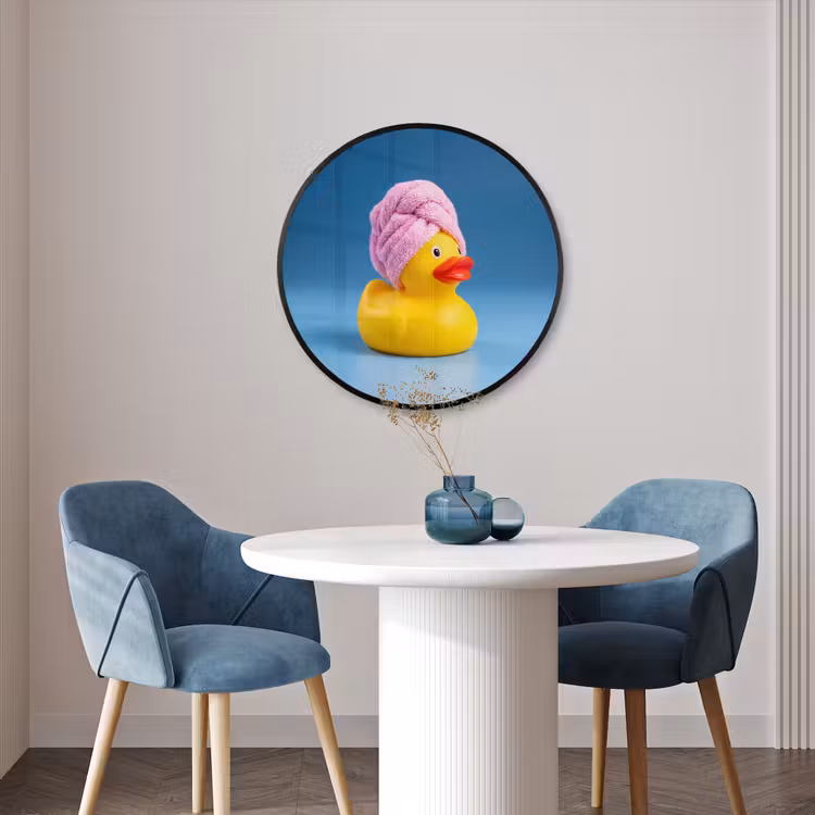 Ronde fotolijst - Badeend - Handdoek - Blauw — 3