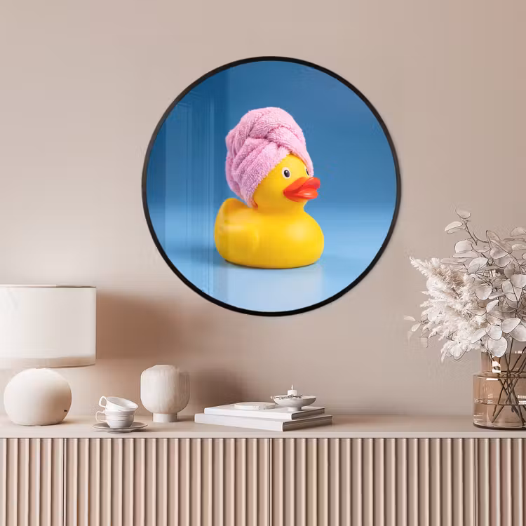 Ronde fotolijst - Badeend - Handdoek - Blauw — 4