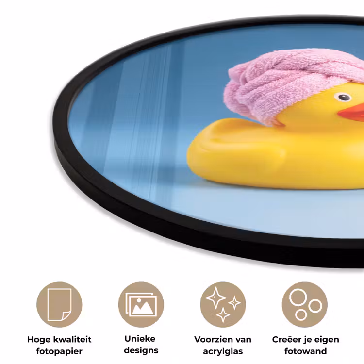 Ronde fotolijst - Badeend - Handdoek - Blauw — 5