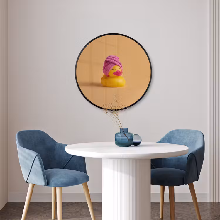 Ronde fotolijst - Badeend - Handdoek - Kleurrijk — 3