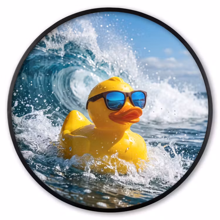 Ronde fotolijst - Badeend - Stoer - Golven — 1