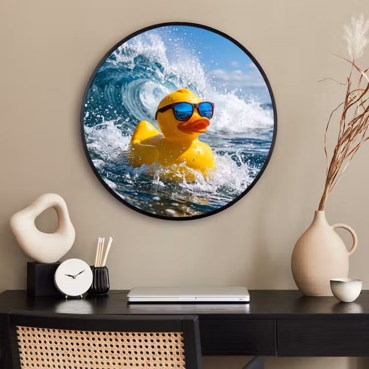 Ronde fotolijst - Badeend - Stoer - Golven — 2