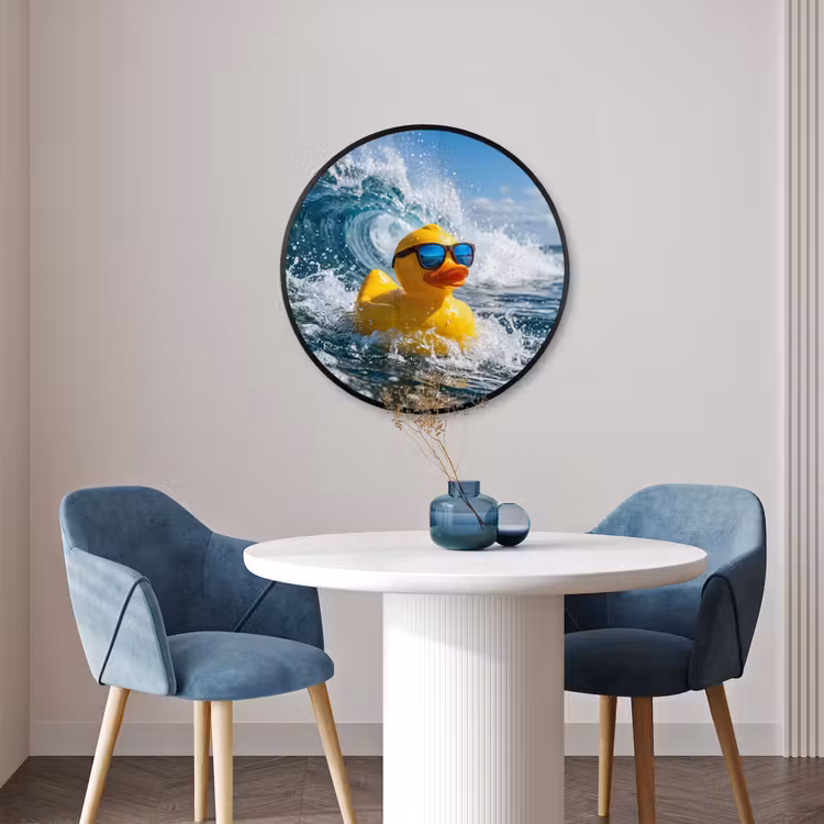 Ronde fotolijst - Badeend - Stoer - Golven — 3