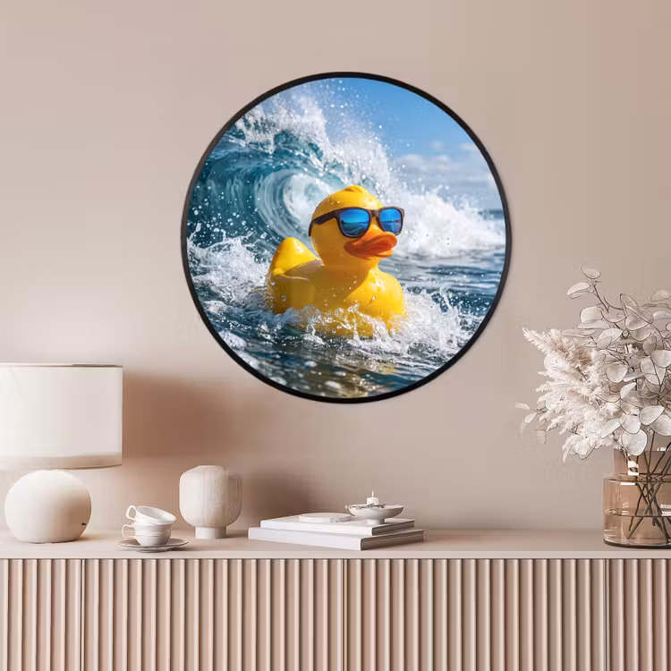 Ronde fotolijst - Badeend - Stoer - Golven — 4