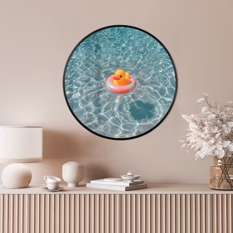 Ronde fotolijst - Badeend - Zwemband - Geel — 4