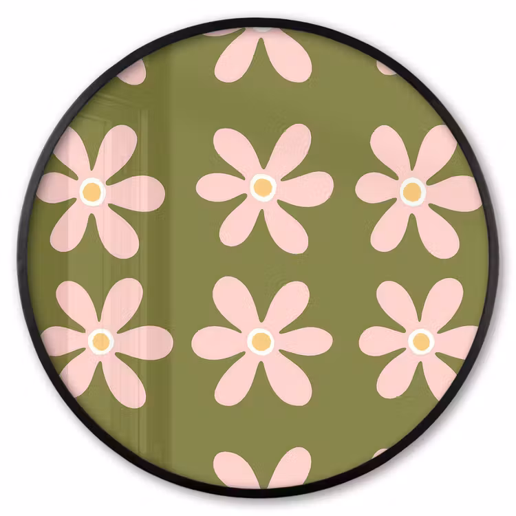 Ronde fotolijst - Bloem - Modern - Groen — 1