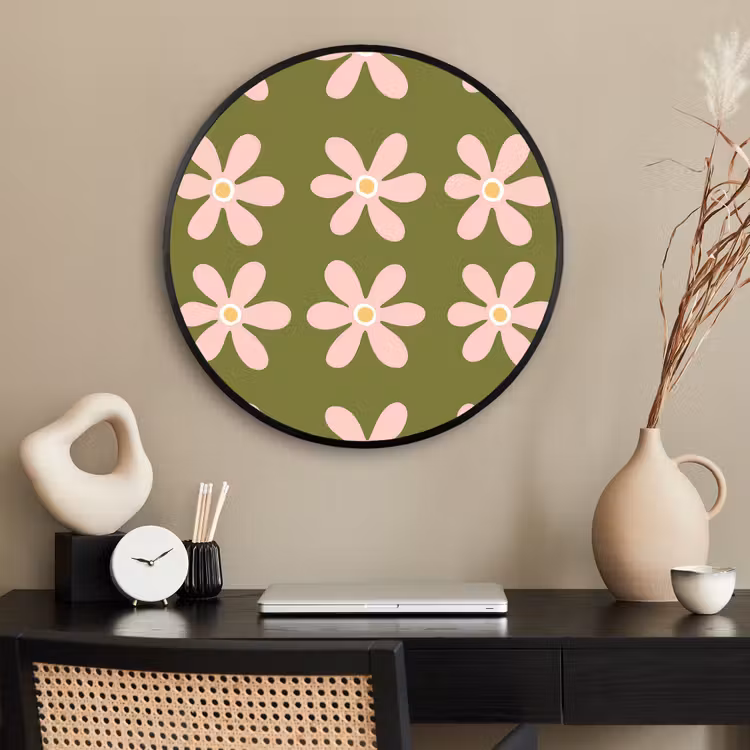 Ronde fotolijst - Bloem - Modern - Groen — 2